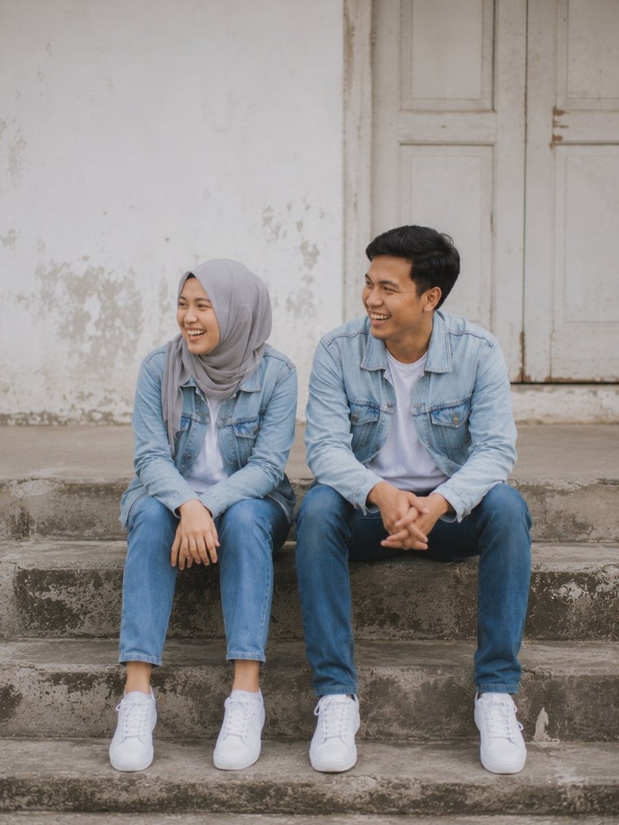 Duduk di anak tangga