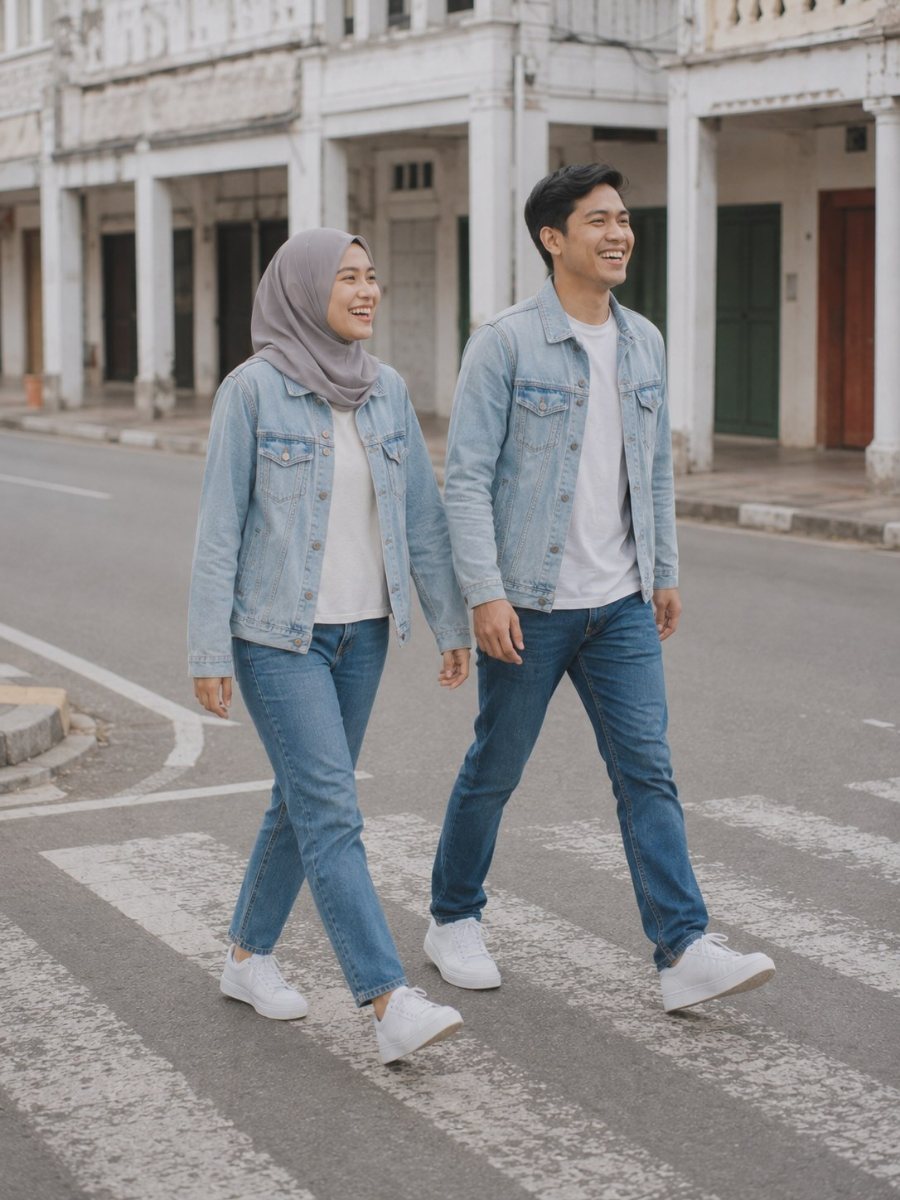 Menyeberang jalan berdua